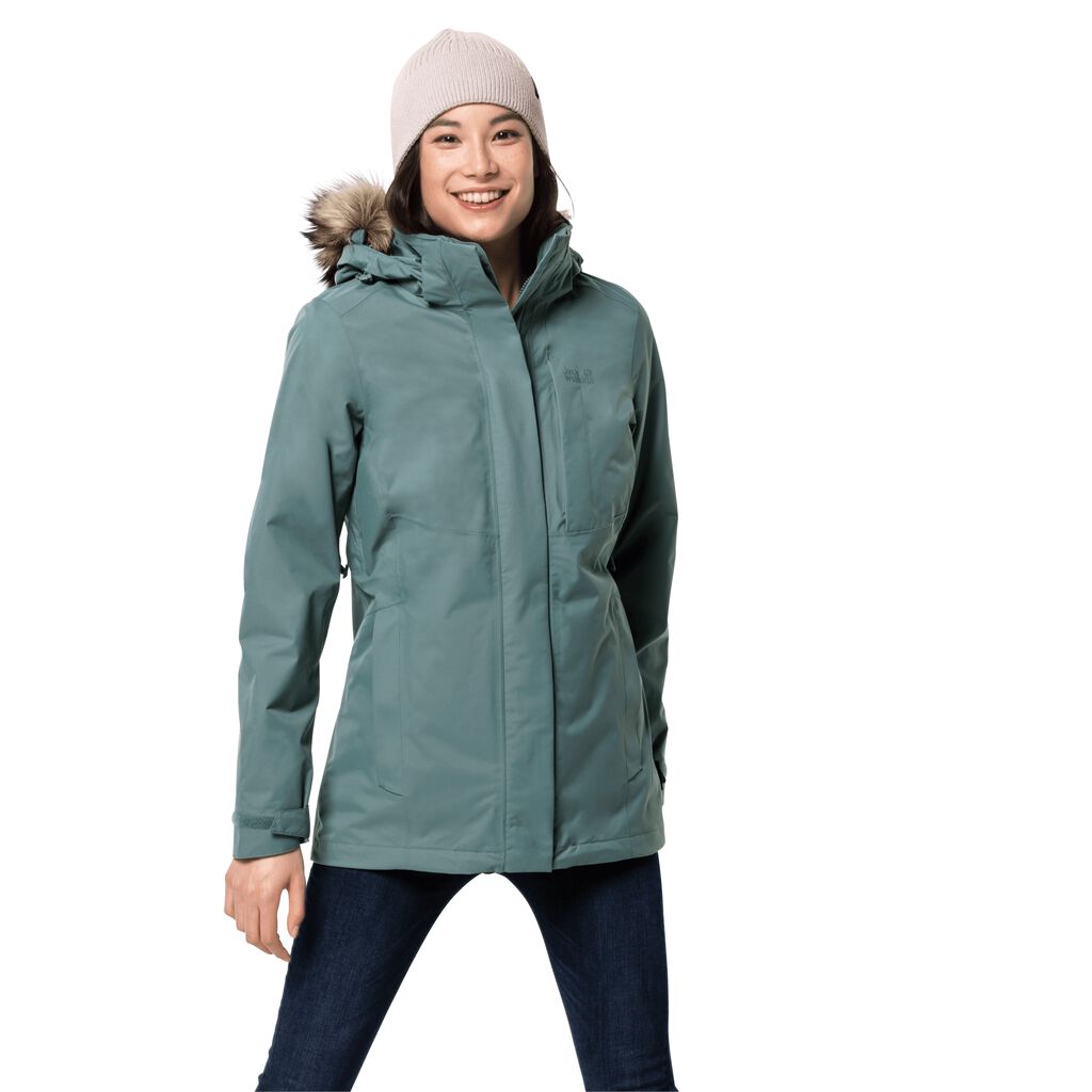 Jack Wolfskin ARCTIC OCEAN Női 3 In 1 Kabát Világos Zöld - YJMUKS-396